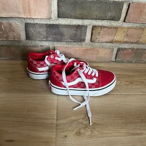 Vans Kids Red and White Checkered Sneakers